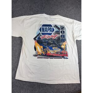 NAPA Racing Shirt Mens White Short Sleeve Tee NHRA Nitro Funny Car Thunder XL